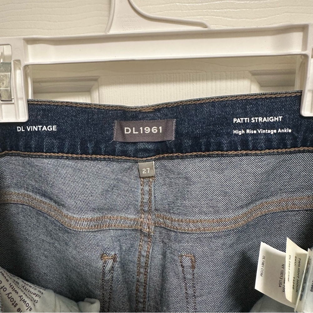 DL1961 Patti Straight High Rise Vintage Ankle Denim Jeans twilight hour Size 27 - Picture 7 of 10